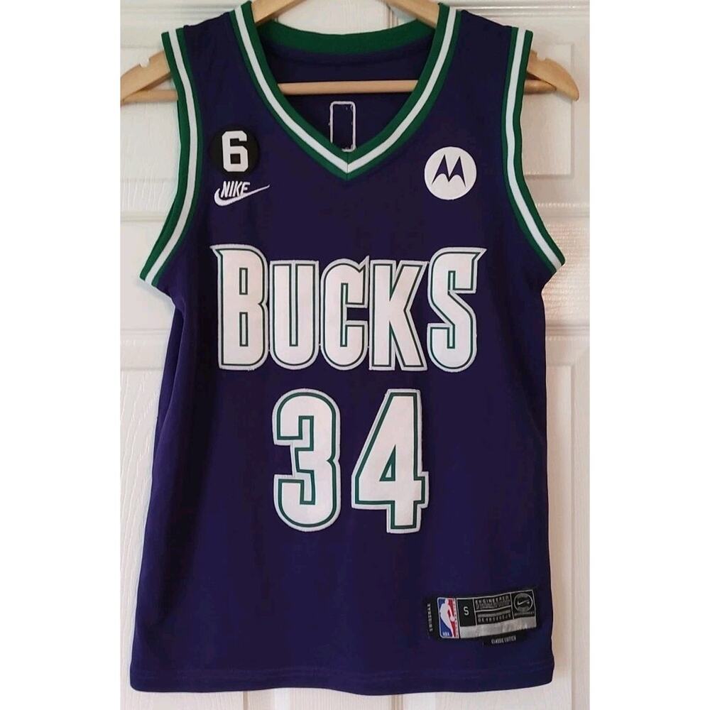 Men's Nike Swingman Basketball Jersey Milwaukee Bucks #34 Antetokounmpo - Small